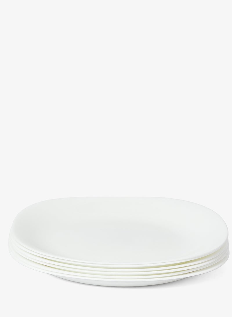 ايست من نون طقم أطباق عشاء كبيرة 11 بوصة مجموعة من 6، أطباق زجاجية أوبال بيضاء خفيفة الوزن، آمنة في غسالة الصحون والميكروويف - Image 2